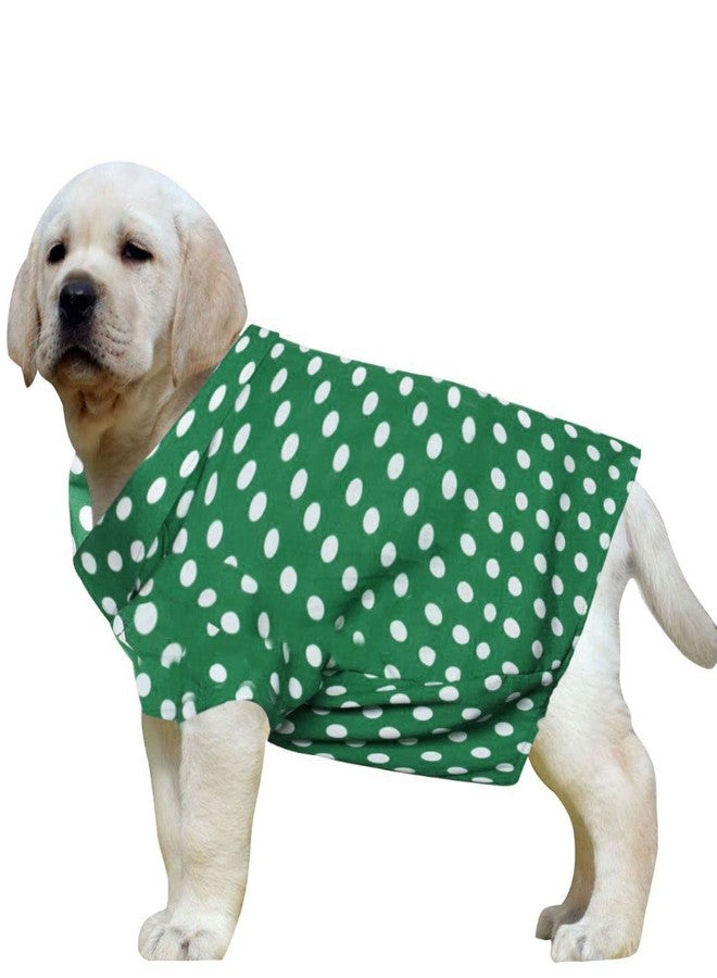 ويستيرن إرا قميص مطبوع عصري فائق النعومة من ويسترن إيرا، ملابس مريحة للغاية للكلاب، قميص قطني مطبوع يسمح بمرور الهواء، قميص خفيف الوزن لطيف لحيواناتك الأليفة (مقاس متوسط - 16 بوصة) (أخضر منقط) - Image 1